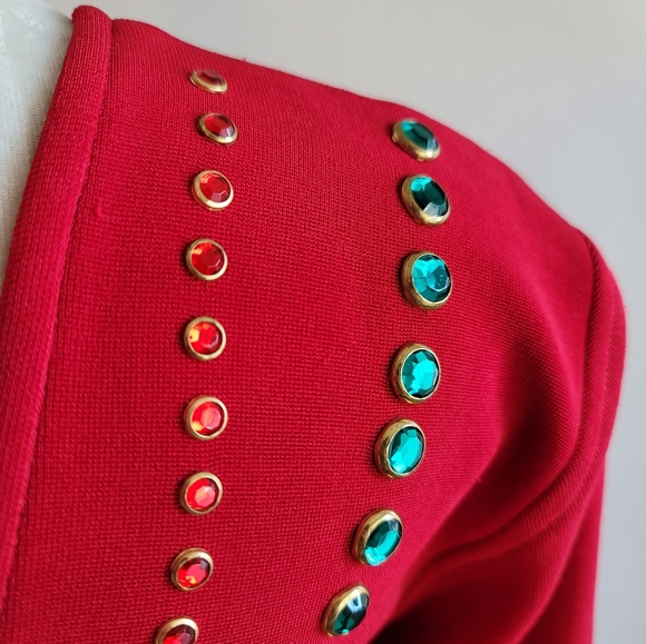 VTG 80s Tadashi Bejeweled Bodycon Dress - Picture 9 of 16